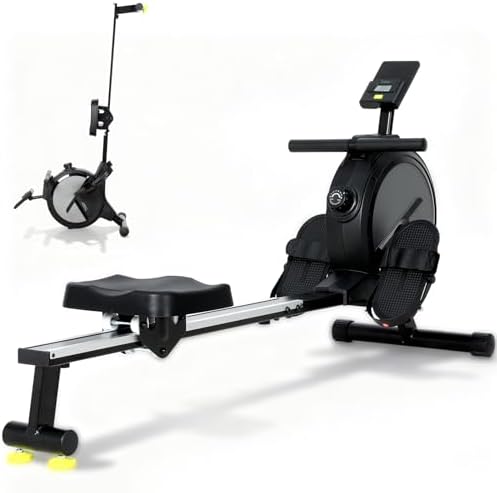Rameur d'Appartement à 16 Niveaux de Résistance Magnétique, Rameurs Silencieux Glissière Lisse, Rameurs Appartement Magnétique Ecran LCD, Rameur Musculation Fitness, Rowing Machine Bureau