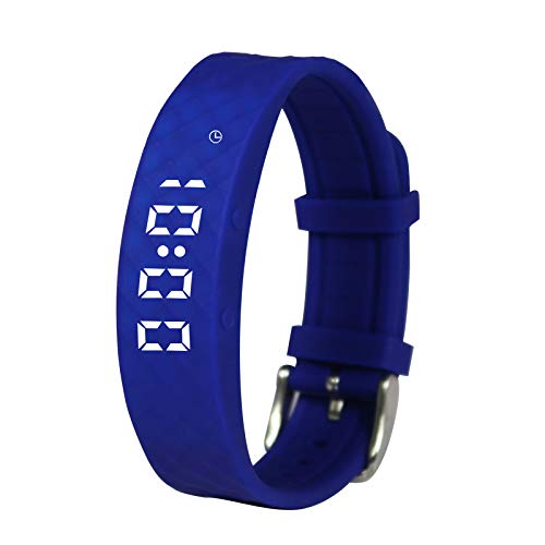 Blue Pivotell Vibratime: Vibrating Pill Reminder Alarm Watch - with up to 12 Daily Alarms - Rechargable (USB Charger Included)