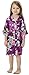 JOYTTON Girls' Satin Kimono Peacock Flower Robe for Spa Party Wedding Birthday
