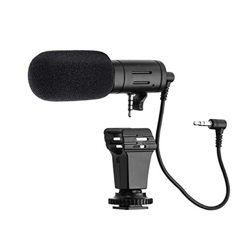 Camera Microphone, EIVOTOR Mic-06 3.5mm Digital Video Recording Microphone for D-SLR Camera, DV Camera, Mobile Phone and Computer, Black