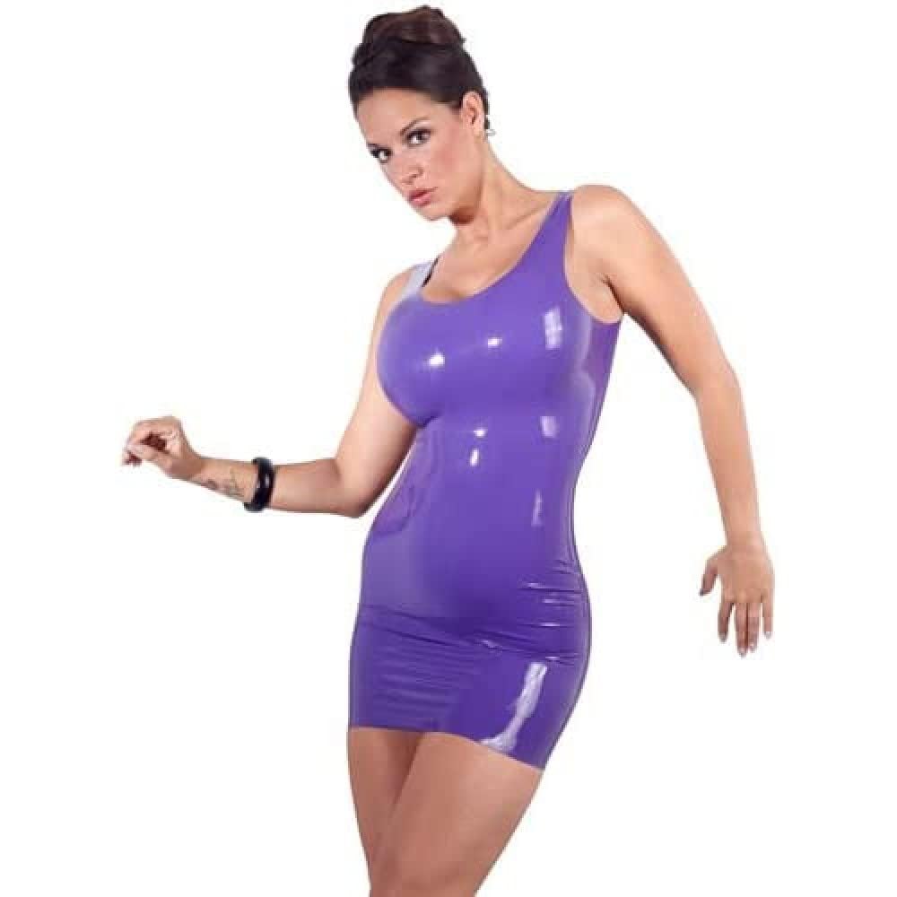 The Latex Collection Women's 29001734041 Latex Mini Dress purple The Latex Collection Large, (Porpora 001), L UK