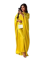 RLLJS Women Abaya Dress Ramadan Eid Summer Satin
