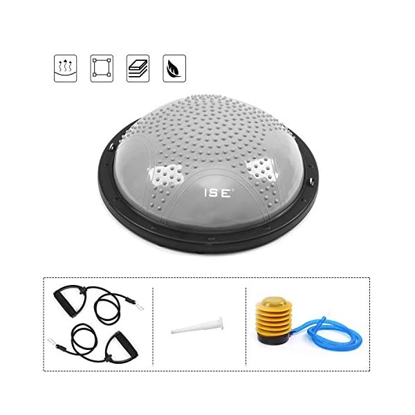 ISE-Balance-Trainer-Balance-Ball-O-46-cm-Fitness-Equipment-with-Elastic-Strings-Pump-Yoga-Pilates-Exercise-Fitness-Max-150kg-SY-BAS1003 ISE Balance Trainer Balance Ball Ø 46 cm, Fitness Equipment with Elastic Strings & Pump, Yoga Pilates Exercise Fitness…