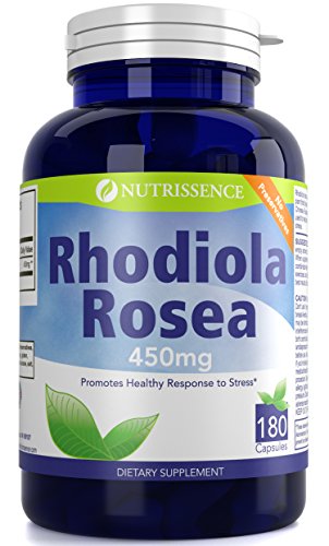 Rhodiola Rosea Supplement – 180 Capsules 450mg Golden Root Extract – Nutrissence