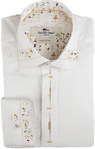 Claudio Lugli Confetti Trim Collar Mens Shirt