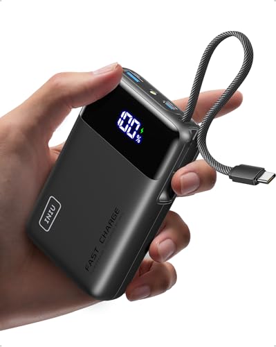 Power Bank, Piccolo 45W Ricarica Rapida 20000mAh Powerbank con Cavo USB C Integrati, Sicuro in Aereo, Essenziale da Viaggio, Caricatore Portatile per iPhone 17 16 Pro, Xiaomi, Samsung, iPad ecc