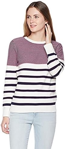True Angel Women's Crew Neck Stripe Long Sleeve Pullover