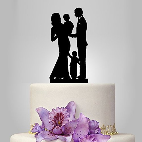 Buy Wedding Cake Topper Family Silhouette Bride and Groom with Child