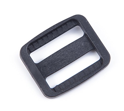 Shapenty 50PCS Black Plastic Tri-glide Slides Button Bulk Adjustable Webbing Triglides Slider Buckle for Belt Backpack and Bags (Black, 0.75 Inch)