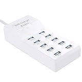 Ebaco 60W 10-Port USB Wall Charger, IQ Usb Charger PowerPort 10 for iPhone 7 / 6s / Plus, iPad Pro / Air 2 / mini, Galaxy S7 / S6 / Edge / Plus, Note 5 / 4, LG, Nexus, HTC and More