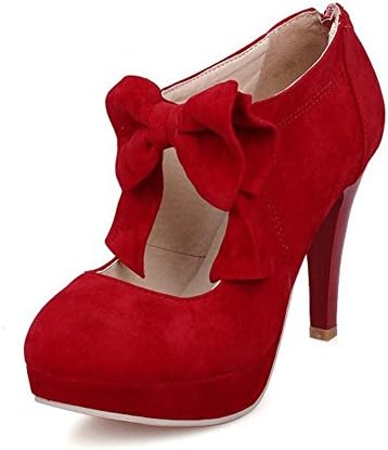 MORNISN Fashion Classic Platform Pumps For Women With Bowties Sexy High Heeled Back Zipper Shoes