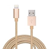 Ipone Cable,4FT Lightning Cable Nylon Braided -[Apple MFi Certified] Series - for iPhone 6S Plus 6 Plus SE 5S 5 iPad iPod (Gold)