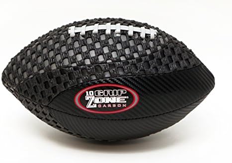 fun gripper Grip Zone (New) 10.5 in Junior Ages 9-12 (10.5" X 6") Black Carbon Fiber Composite Material Design and Tacky Grip Soft Mesh Football, Black & Gray by: Saturnian I P.E. Supplier
