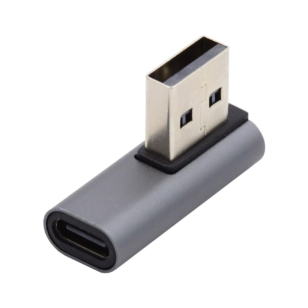 cablecc Low Profile USB-C Type C Female 90 Degree Right Angled to A Male USB 3.0 Data Charge Adapter for Laptop Desktop