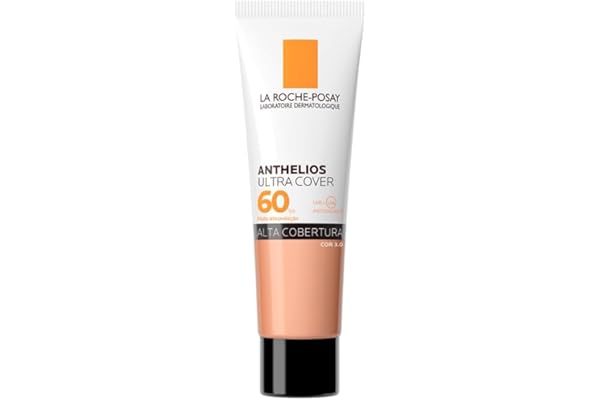 La Roche-Posay, Ultra Cover, Protetor Solar com Cor e Performance de Maquiagem, 12h de cobertura de base em uma única camada, Textura Fluida, Oil free, Toque Seco, FPS60, 30g