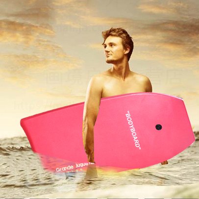 Grande Juguete Body Board 37" with EPS Core Slick Bottom and Leash for Kids and Adults (Red) - Thumbnail 3