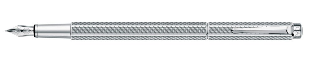 Caran D'ache Ecridor Cubrik Silver Plated Rhodium Coated Medium Nib Fountain Pen — image 1