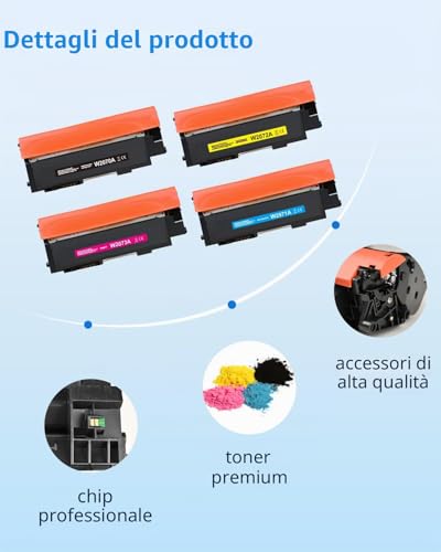 MYCARTRIDGE 117A Toner (with Chip) Compatible with HP Color Laser MFP 178NW 179FNW 179FWG 178NWG 150NW 150A with HP 117A W2070A (4-Pack, Black/Yellow/Cyan/Magenta)