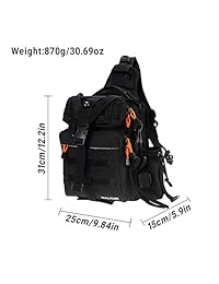 RUNATURE   Mochila de pesca, impermeable, 11,6 L, para pesca, táctica, con un solo hombro, para caza