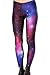 Idingding Womens Galaxy Star Printed High Waist Leggings Pants, Purple, M