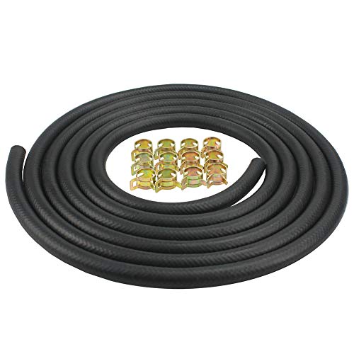 IZOKEE 1/4" Inch ID Fuel Line Set - 2 Meter / 6-Foot ¼ Inch Fuel Line + 2 Pcs 1/4 Inch & 5/16 Inch Fuel Filters + 10 Pcs 2/5" ID Hose Clamps for Kawasaki Kohler Briggs & Stratton Small Engine - Thumbnail 6