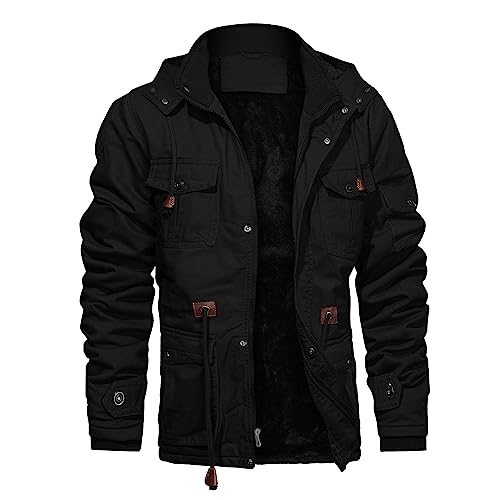 CHEXPEL Men's Thick Winter Jackets with Hood Fleece