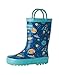 OAKI Toddler Rain Boots - Perfect Kids Rain Boots for Any Weather - Durable Rubber Baby Rain Boots Keep Little Feet Dry, Lightweight Waterproof with Easy-on Handle, Outer Space, 1 Little Kid