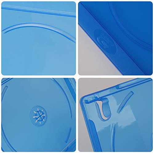 COOFIT Bluray Case Double 10 Pieces CD/DVD Jewel Cases Empty Standard Blue Replacement Boxes/Cases for Blu-Ray Disc