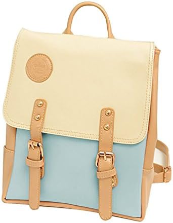 Fieans Women's Retro PU Leather Casual Backpack College School Bag Travel Handbag (Blue)