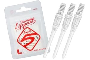 LSTYLE Dart Tips: No.5 Premium Lippoint - for No.5 Thread Only - Plastic Soft Dart Points - White