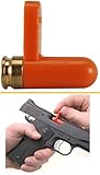 Ultimate Arms Gear Long Tab .40 S&W Smith & Wesson Caliber Pistol Handgun Rifle Empty Chamber Ejectable Long Safety Flag Load Indicator Device Polymer & Brass Bottom Orange Dummy Ammunition Ammo Shell Round with Lanyard String Loop Hole to Attach onto Pistol Handgun