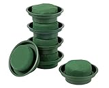 Flower Arrangement Kit - 6-Pack Round Floral Foam in Single Design Bowl for Table Centerpiece, Wedding Aisle Flowers, Party Decoration, Green