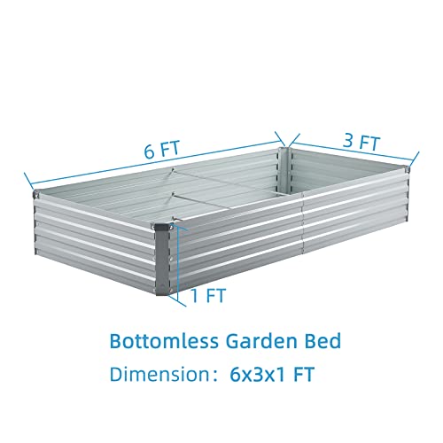 Zizin Galvanized Raised Garden Beds Metal Elevated Planter Box Steel