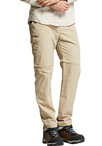 Toomett Men's Hiking Elastic Waist Pants Outdoor Casual Quick Dry Convertible Lightweight Fishing Trousers M1111