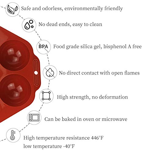 2 Stuks Halfrond Siliconen Mal Met 6 Vormpjes Chocolade Halfrond Siliconen Mal Chocolade Halfrond Bakvorm Voor… - Afbeelding 5
