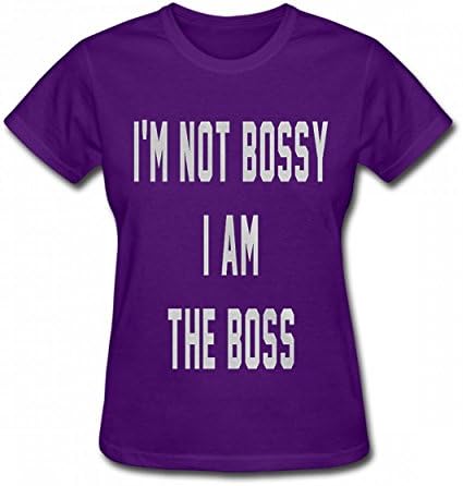 MNXBEST I Am Not Bossy I Am The Boss Tshirt Popular Print T-Shirts Valentine Womens Tee Purple