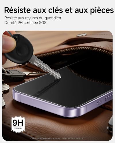 SMARTDEVIL 2 Pack Anti-Spy Screen Protector for iPhone 17, Bubble Free Installation, 9H Tempered Glass, Case Friendly, Exclusive Design SmartPull Box | Anti-Espion 28°, Verre Trempé 9H, Pose Sans Bulles, Anti-Éclats, Toucher Fluide, Face ID & Coque Compatibles, SmartPull Box