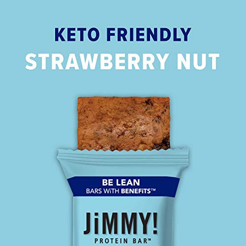 JiMMY! Keto Protein Bar, Keto Friendly, Strawberry Nut, 12 Count