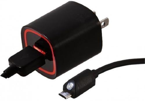 Panda Accessories 2.1 AMP Rapid Wall Charger with 6 Ft. Micro USB Cable Touch Activated LED Light for Smartphones &amp; Tablets (Black)