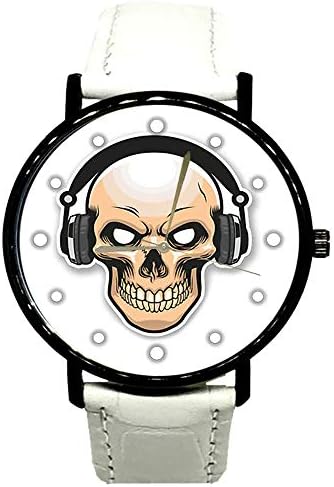 Skull Wrist Watch with Headphones Model in Gift Idea Men Women Unisex Quartz