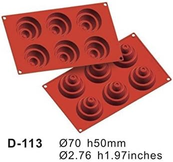 Silicone Bakeware 6 Rings Non Stick Silicone Baking Mould, Ideal for Cake, Dessert, Ice Cream, Chocolate, Fondant, Soap etc