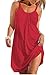 Camisunny Swing Summer Beach Mini Dress Dresses for Women Fashion 2024 Flattering Flowy Cute Sexy Size XL Red