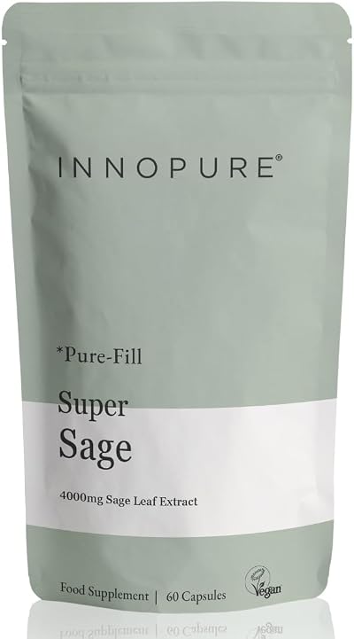 INNOPURE Super Sage Leaf Menopause Supplement 4000mg 60 Caps UK Made Vegan