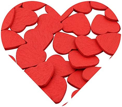 DEKOWEAR Hearts self-adhesive with Glue Point 50 pieces for Decorating Wood, 18 mm with Heart-Shaped Proof of Love…