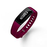 QQPOW Fitness Tracker Bluetooth 4.0 Blood Pressure Heart Rate Monitor Sleep Monitor Calorie Counter Pedometer Sport Activity Tracker for Android and IOS Smart Phone iPhone (Rose)