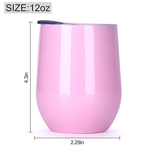 12 oz Insulated Stemless Glass,Stemless Wine Glass,Wine Tumbler, Exclusive for Home, Office,Perfect for Wine,Coffee, Drinks,Champagne,Cocktails