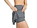 Cityoung Womens Athletic Pleated Golf Skirts with Pockets Tennis Skirt High Waisted with Shorts Running Workout Grey XL