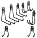 Wall Hung Double Hook,Cheaboom Bicycle Storage Hook Garage Space Saver Heavy Duty Hanger Rack Extended Wall Mount Tool Holder U-Hook with Anti-Slip Coating for Chair Ladder (Multiple Size Hook x 8)