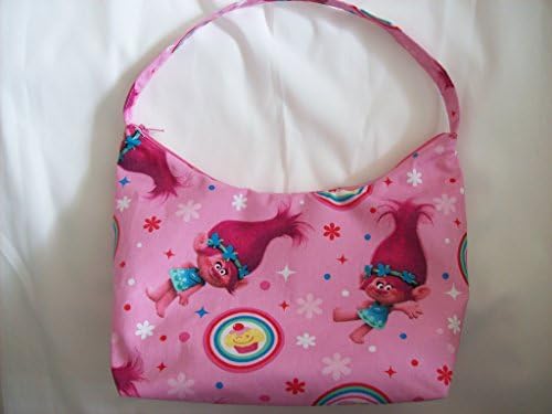 Troll Girl's purse,in Poppy cupcake print,With Zipper,Handmade