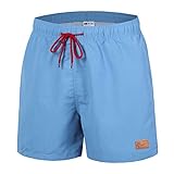 anqier Mens Swim Trunks Quick Dry Swim Shorts with Mesh Lining Swimwear Bathing Suits (Light Blue, XX-Large)